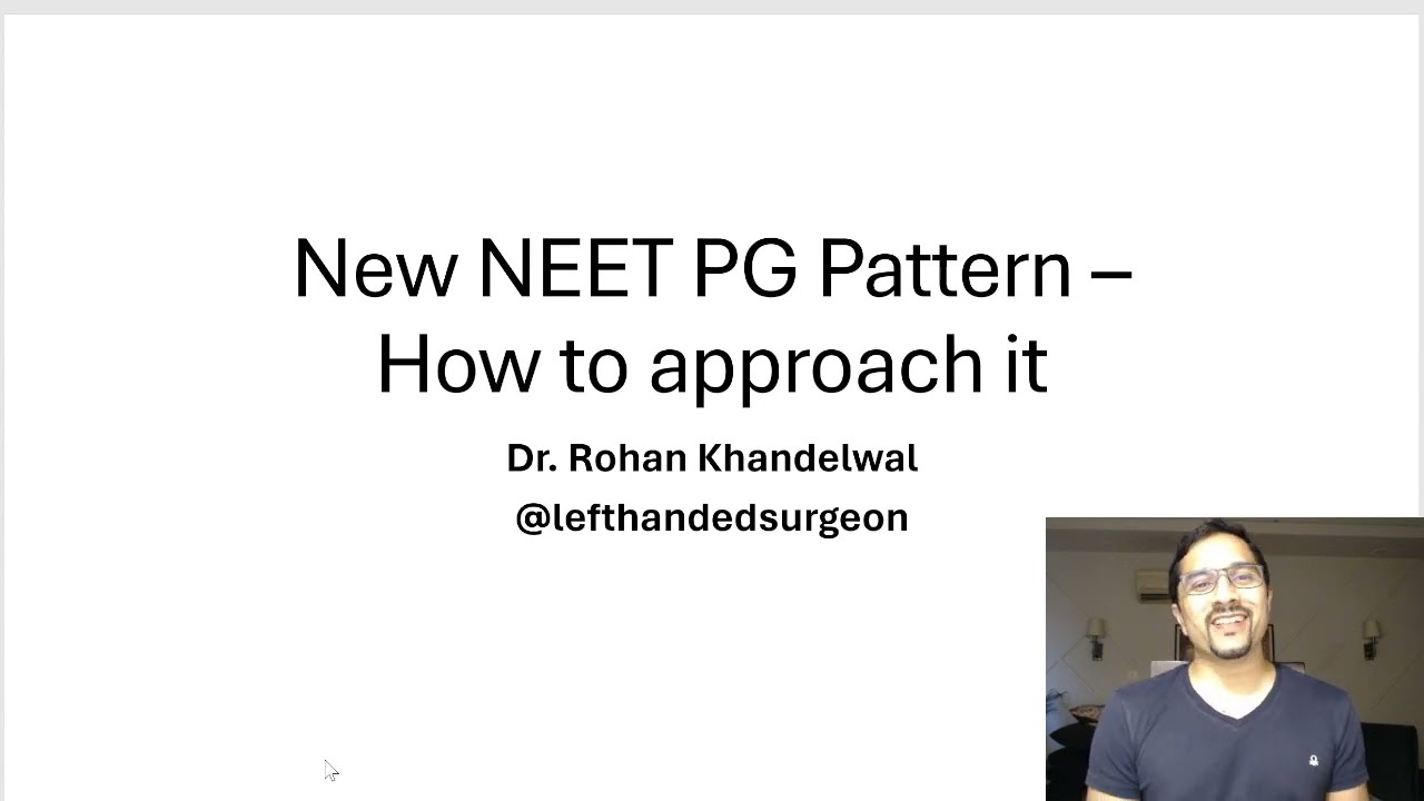 Новый шаблон NEET PG – как к нему подойти? | Доктор А.С. Рохан Хандельвал | #neetpg #neetss #fmge