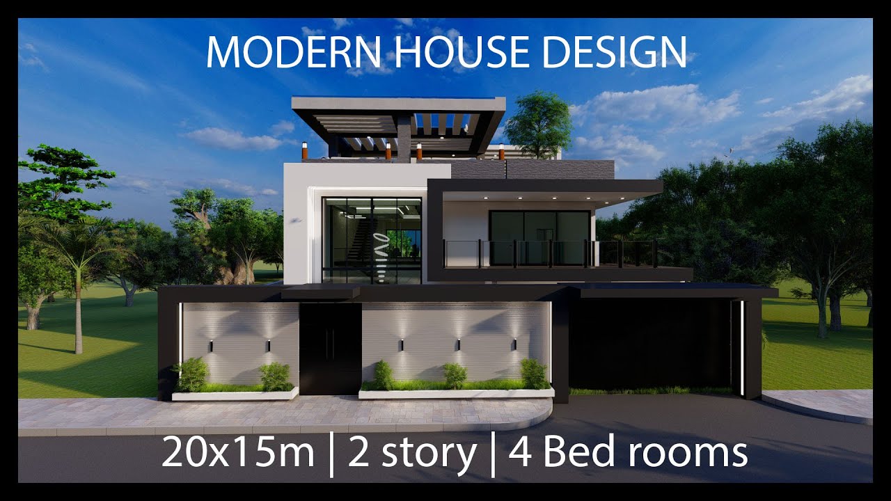 House Design | Modern House Design | 2 story | 4 Bedrooms | Terrace | CASA MODERNA  (20x15m)