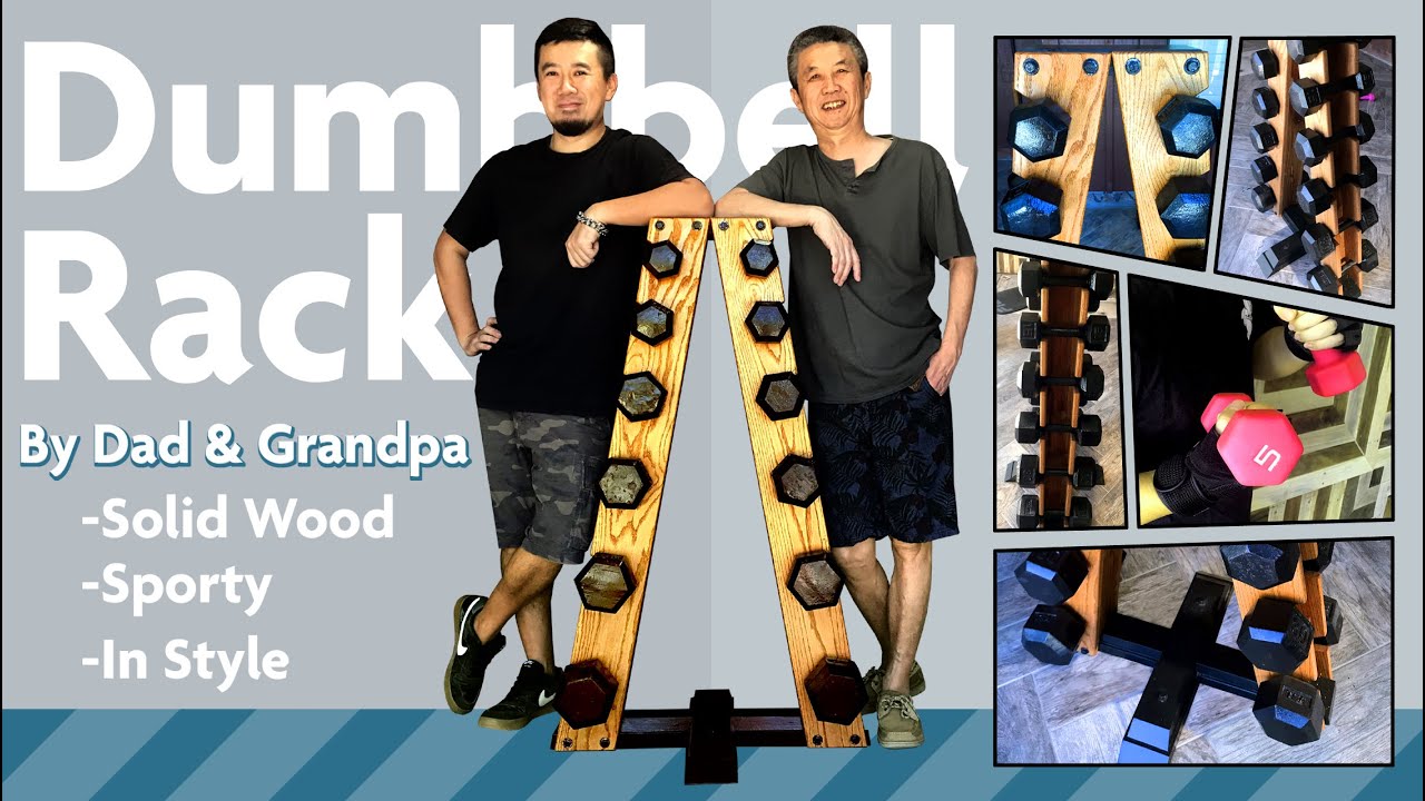 Woodworking (DIY) Solid Oak Dumbbell Rack,Lockdown time sharing!