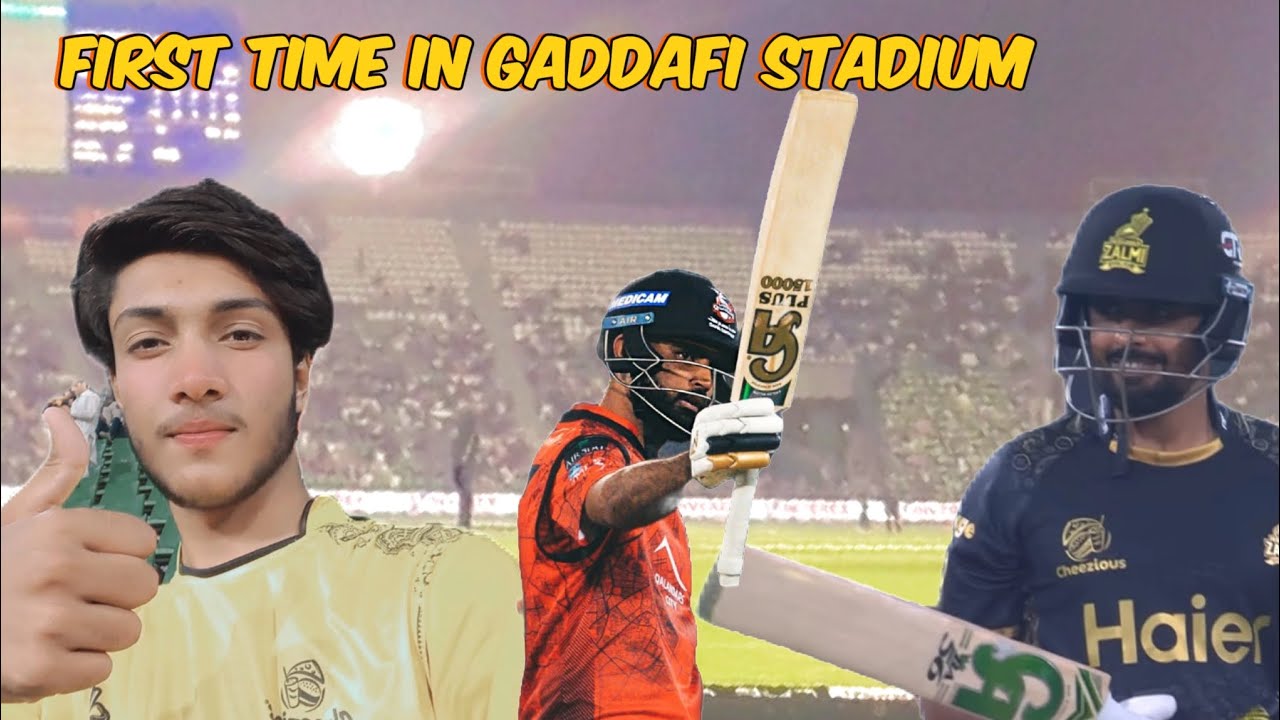 First time in Gaddafi Stadium 🏟️           We win the match 🎉. Babar NE hath hilaya but vlog ni bna