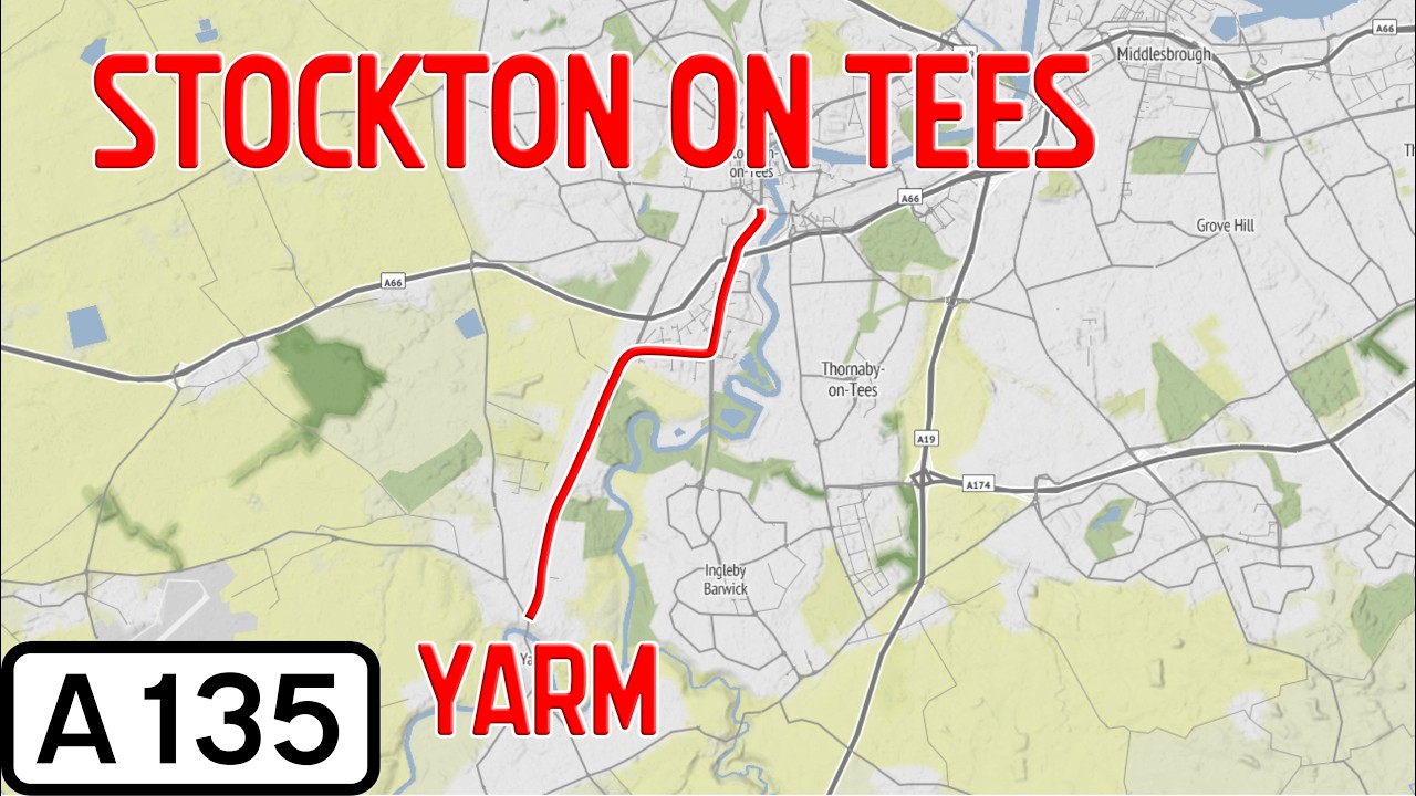 England Road Tours - A135 Yarm to Stockton-on-Tees