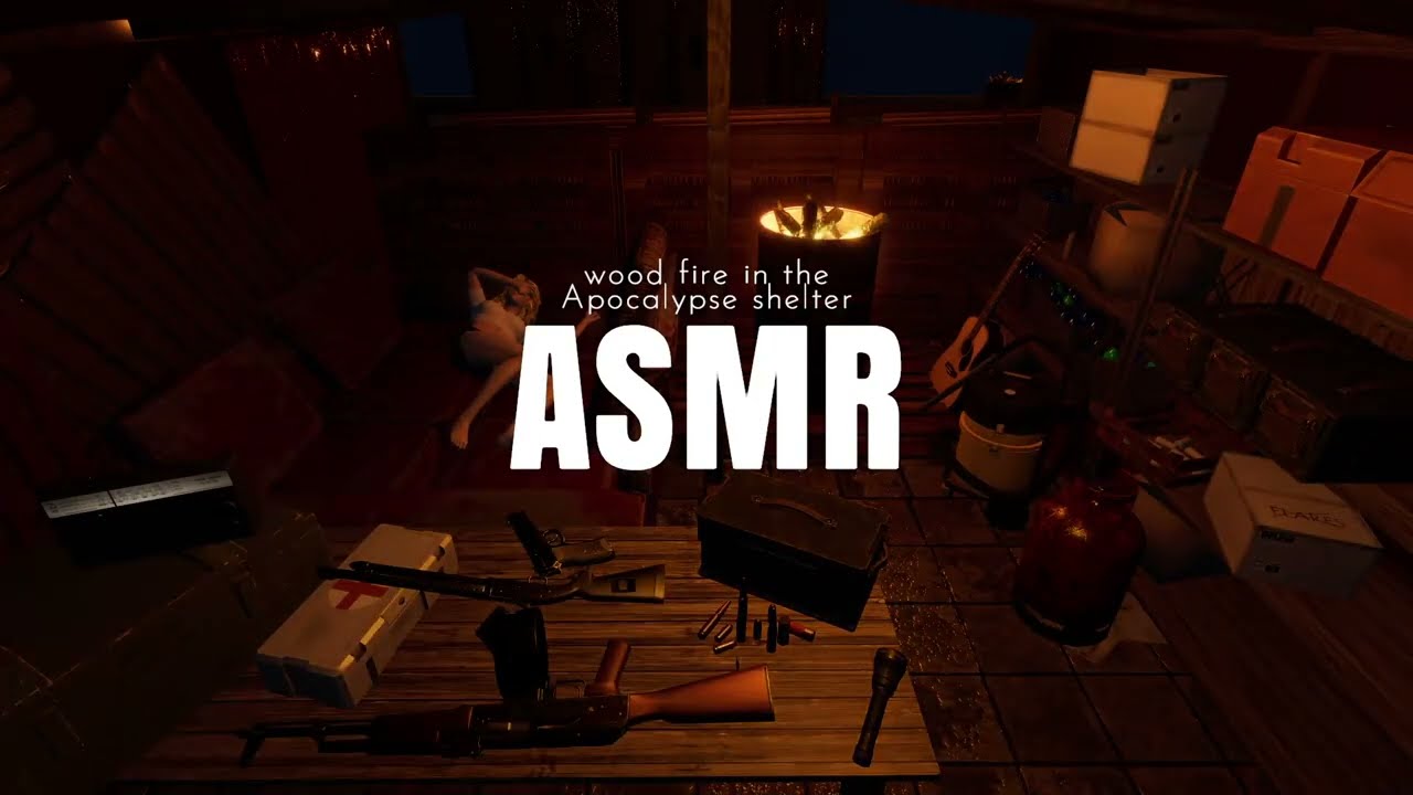 [ASMR] The sound of firewood burning in the Apocalypse shelter. Eva's Diary of Survival ep1