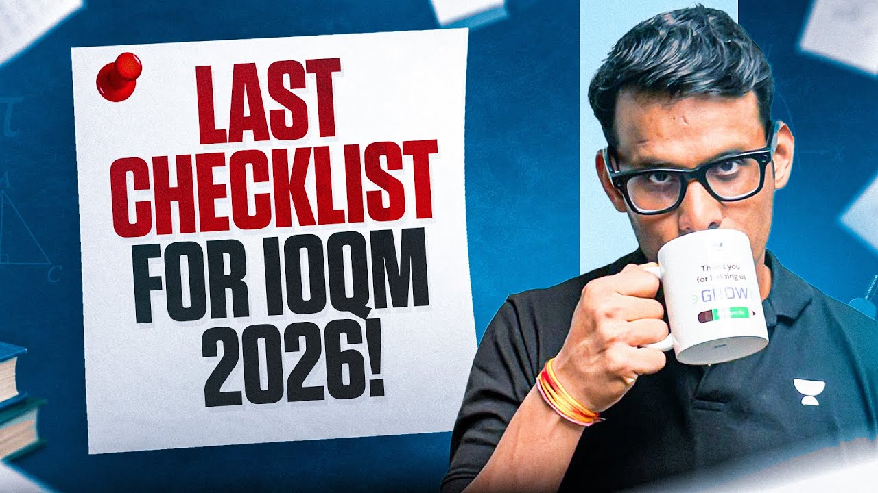 Last Minute Checklist for IOQM 2026 | Prashant Jain