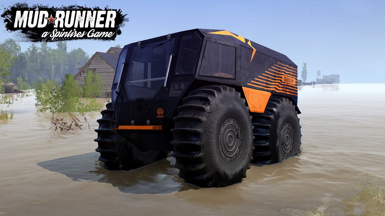 Spintires: MudRunner - SHERP 4X4 Floating Vehicle Driving Through The Flooded City
