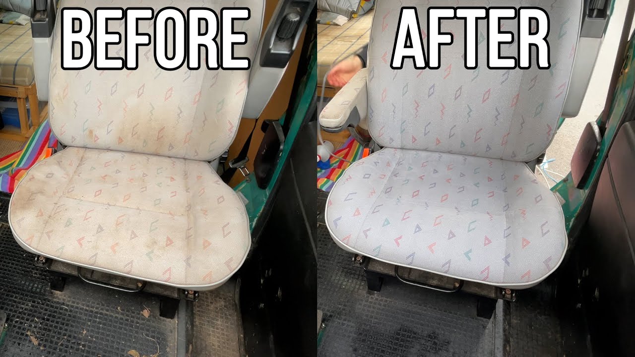 Cleaning Filthy VW T4 Seats - Cloth upholstery clean with spot vac