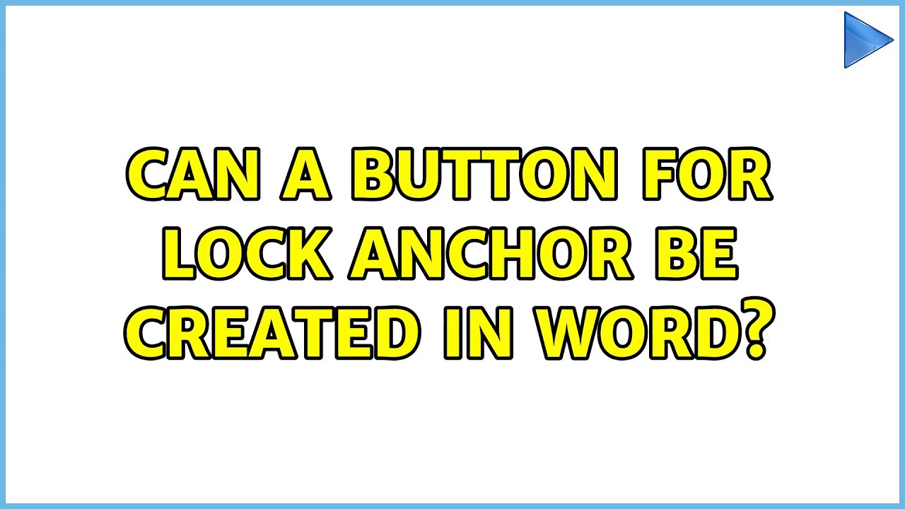 Can a button for Lock Anchor be created in Word?
