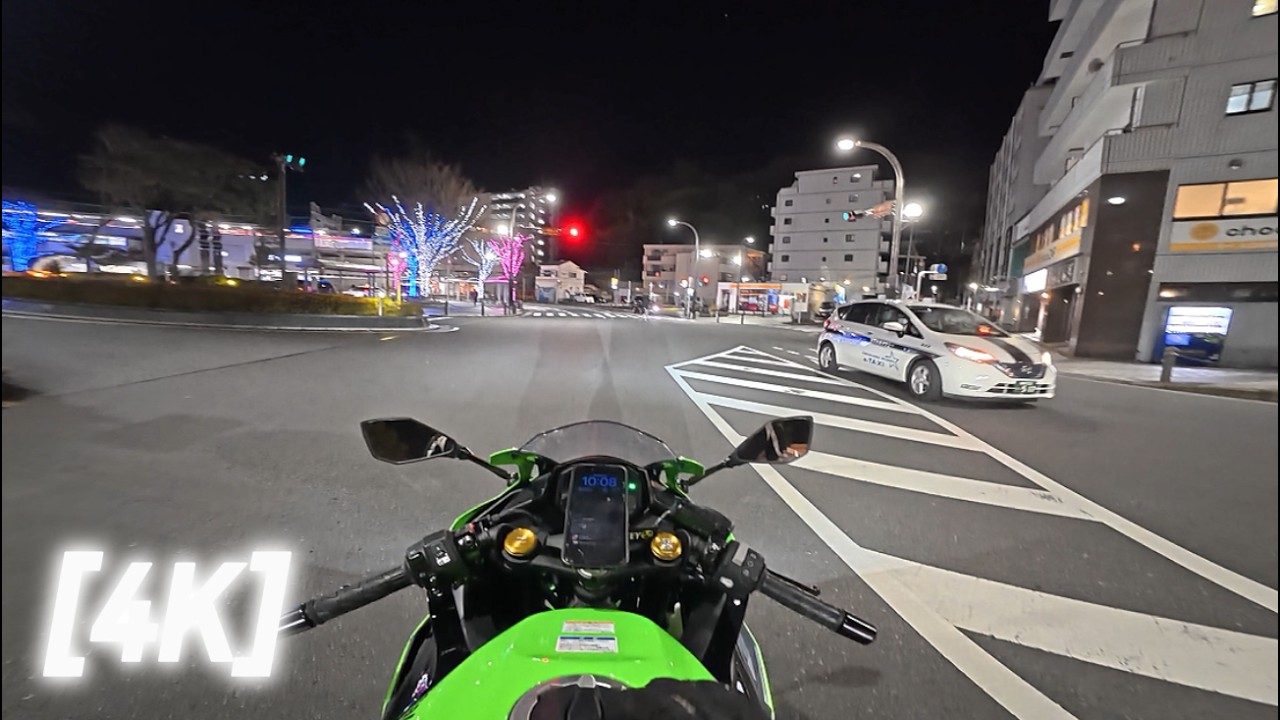 [4K] ZX4RR Kawasaki | Ep. 55 | Night Ride Pt. 2 | Exhaust Sounds