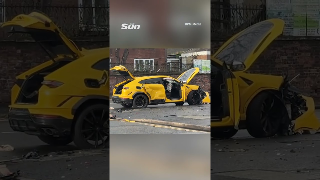 &pound;200K Lamborghini smashed up in mass brawl as two stabbed and 10 arrested