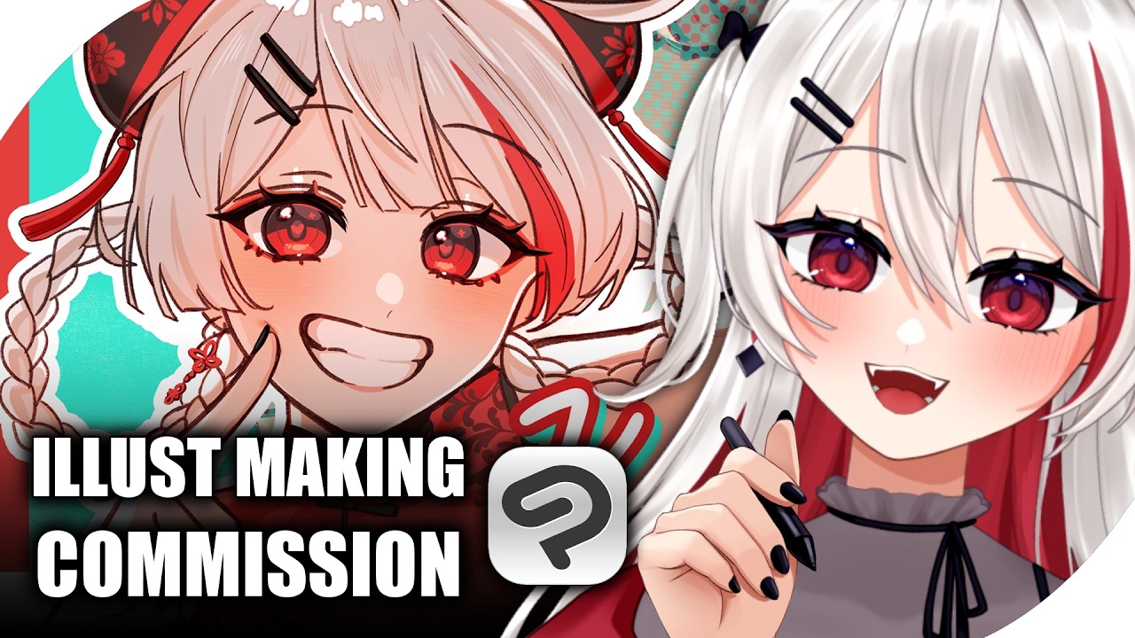 【繪圖雜談】從0開始畫委託‼️爆聊6小時💥感性發表當V感想聊天室卻驚見百合同人文【米多花】