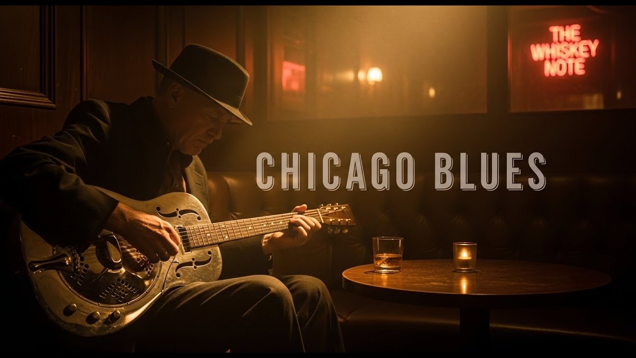 Chicago Blues Guitar Night Drive | Dark Electric Blues Echoes