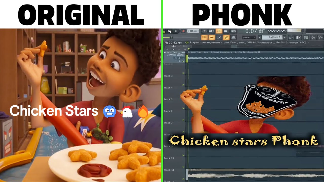 Chicken Stars Meme Original vs Phonk