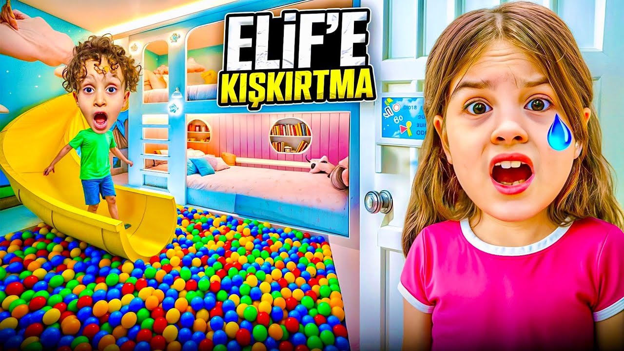 KUZEY ELİFİN ODASINI RENKLİ TOPLARLA DOLDURDU !! ELİF ÇILDIRDI !! KUZEY ELİF !!