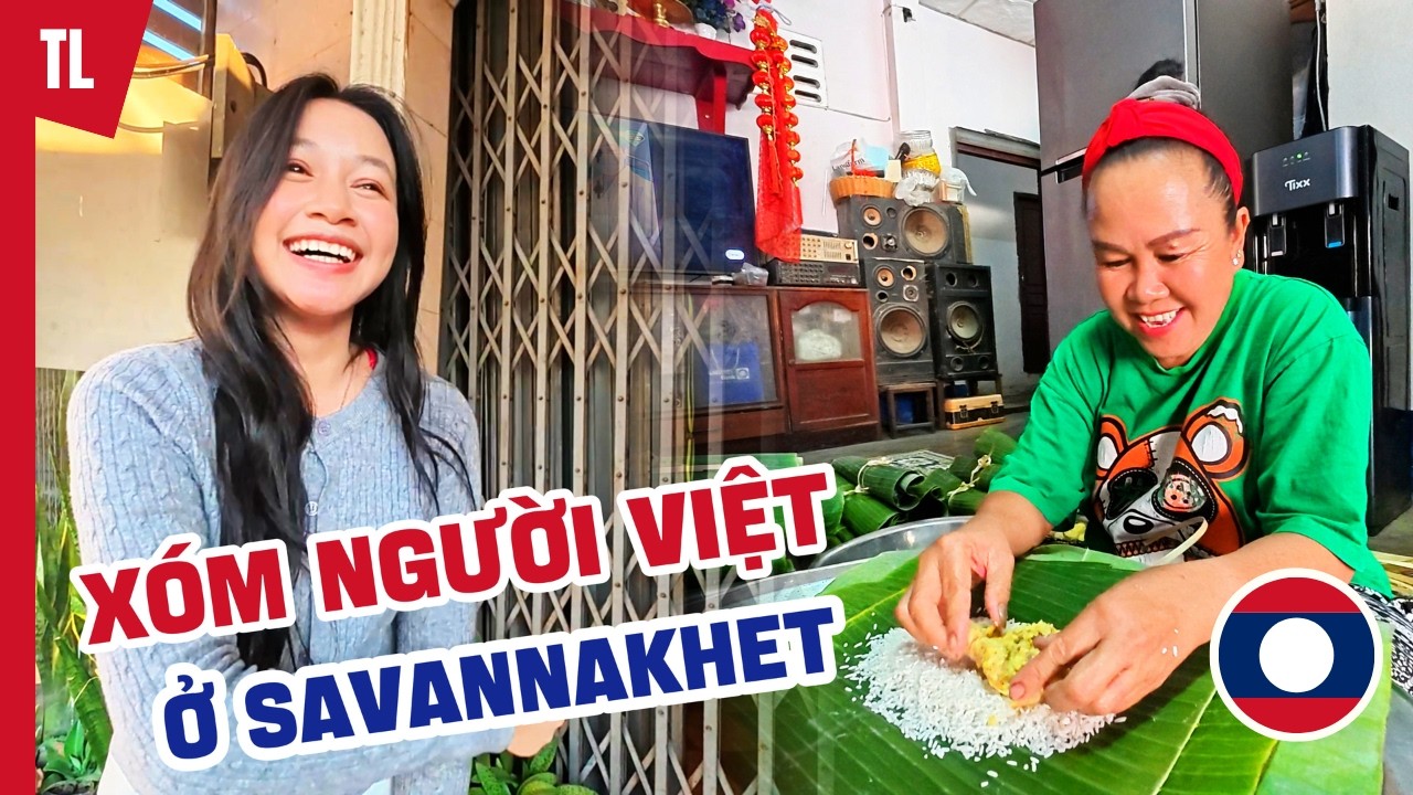 Sốc Với Giá Hàng Tết Tại Xóm Người Việt Ở Savannakhet Lào | Tuấn Lào TV
