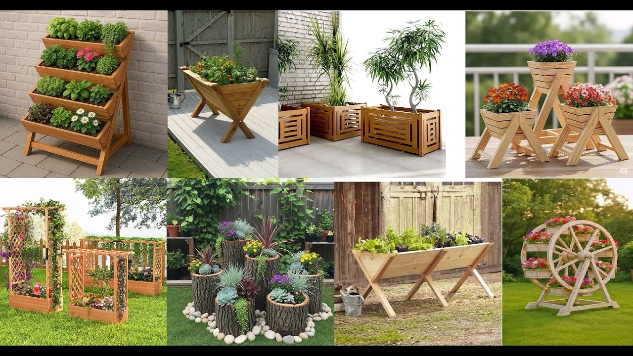 Wooden frame Ideas for home grown plants raising