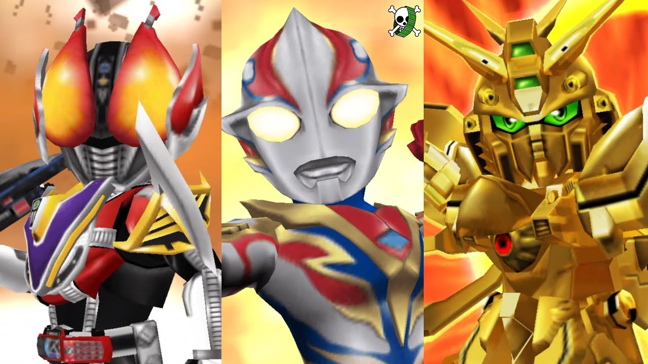 kamen rider x ultraman x gundam all supermoves - heroes vs'