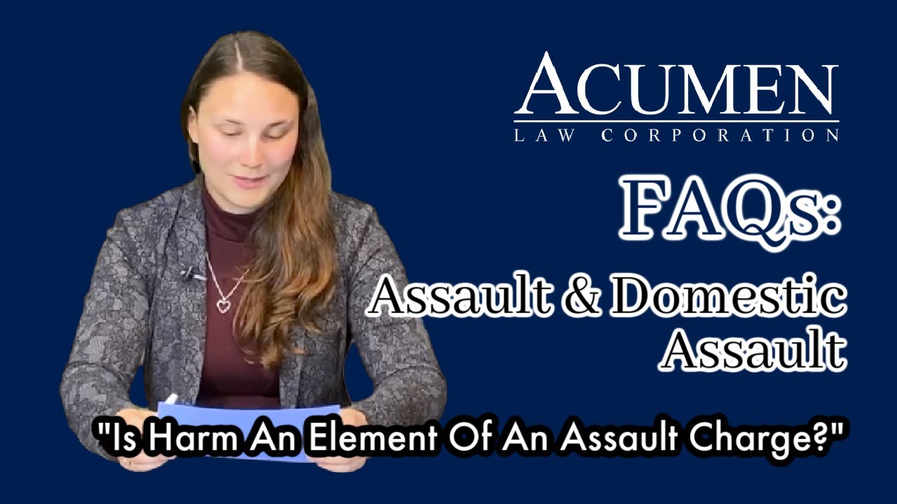 Is Harm An Element Of An Assault Charge?