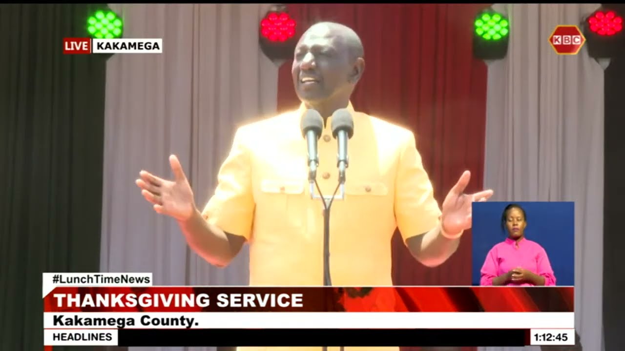 President Ruto's Full Speech During Interdenominational Service in Kakamega