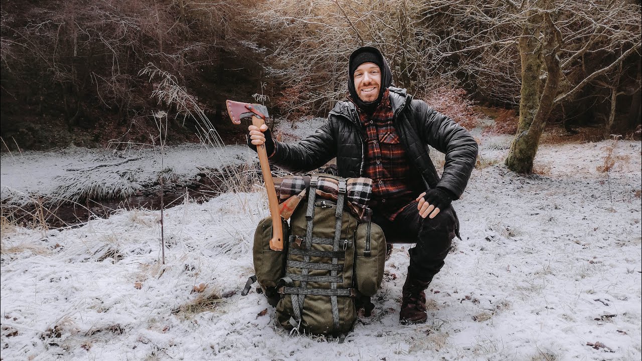 FREEZING Winter Bushcraft Camp With New Kit Loadout