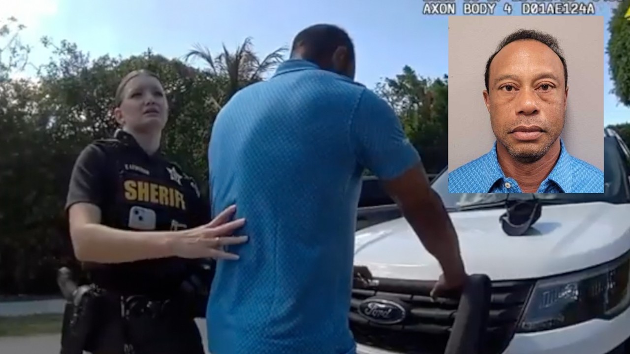 ЗАПИСЬ НА КАМЕРУ: Тайгера Вудса заковали в наручники после проверки на трезвость