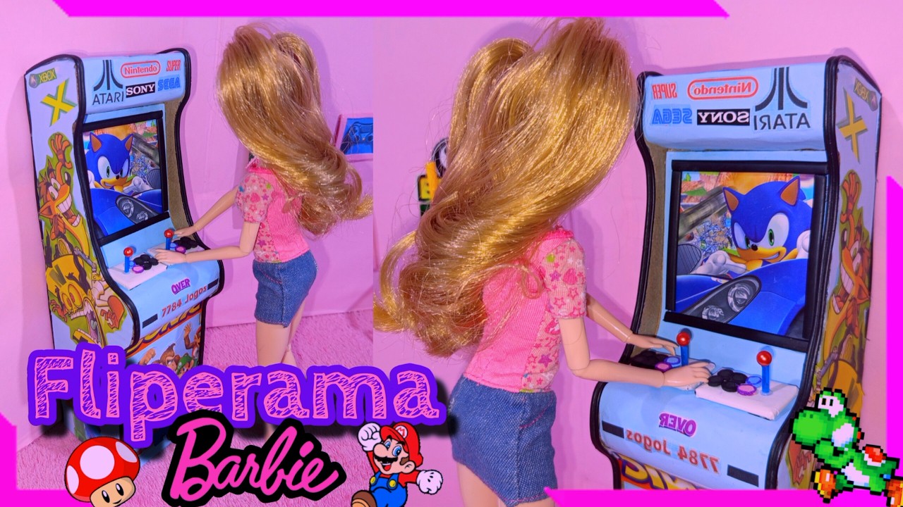 Fliperama de Papelão para a Barbie
