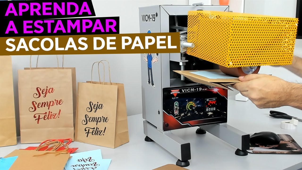 SACOLA DE PAPEL - APRENDA A ESTAMPAR - TRANSFER LASER NA VICM-19