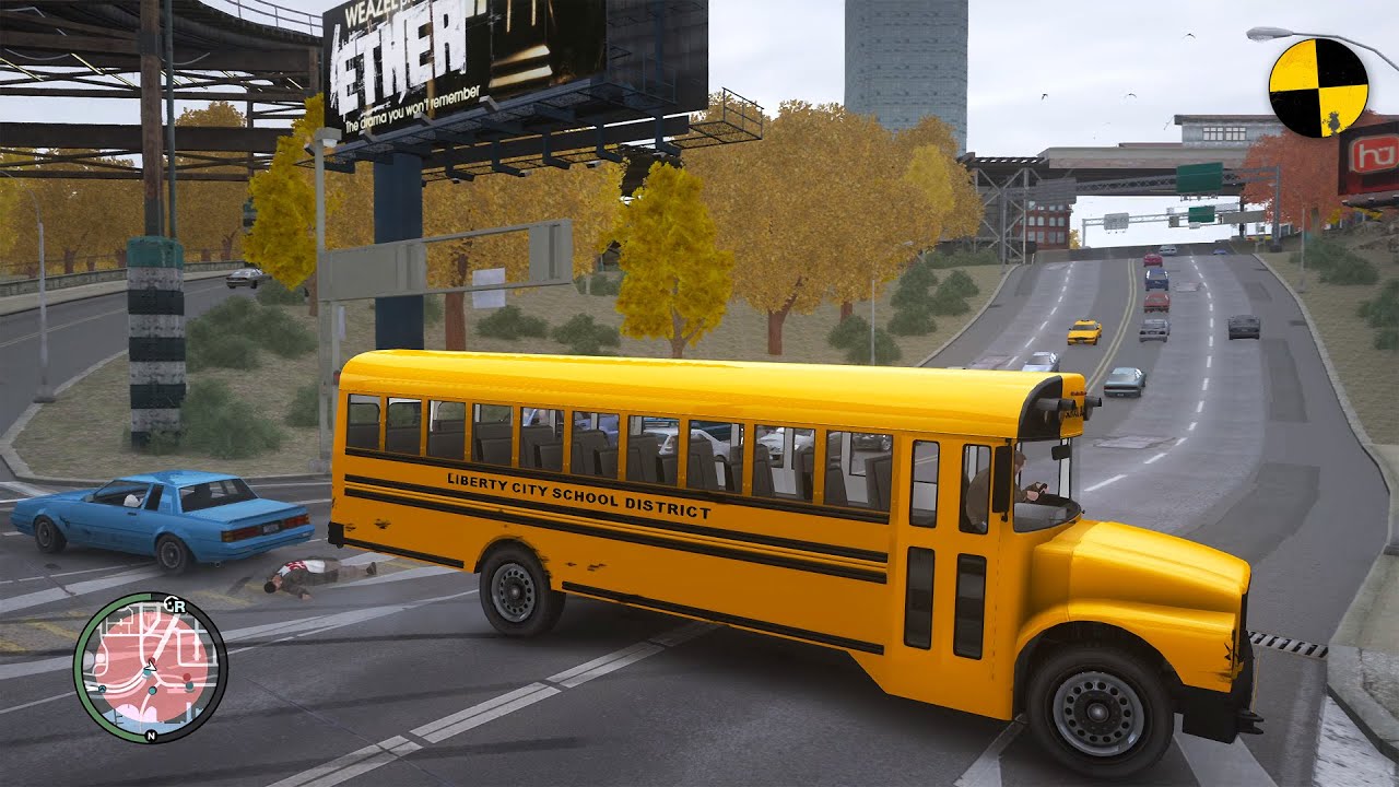 GTA 4 Crazy School Bus Crashes Ep.87