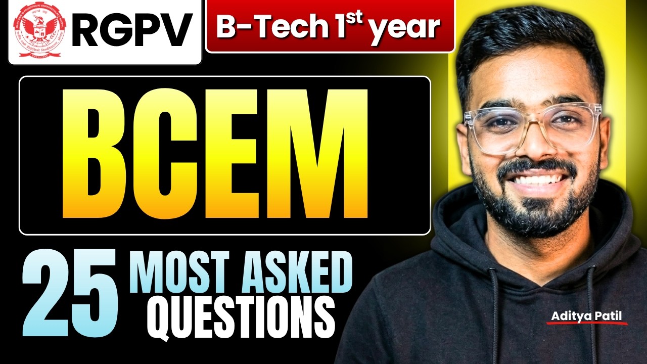 Basic Civil Engineering & Mechanics (BCEM) Most Asked Topics | RGPV B.Tech 1st Year