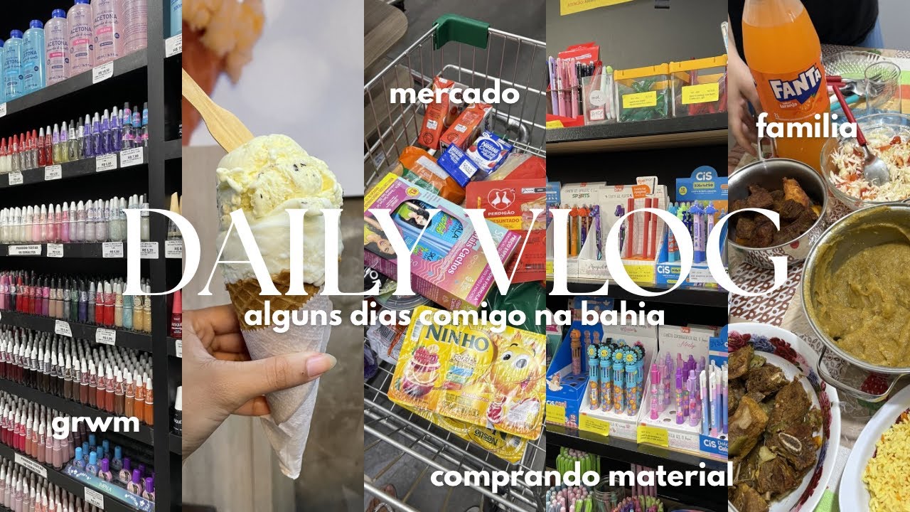 vlog: alguns dias comigo na bahia | comprando material, grwm, mercado, 