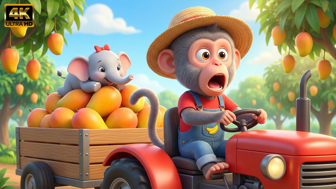 Monkey WCG’s Chaotic Mango Harvest! Tractor Rescue for a Baby Elephant 🥭🐘🚜