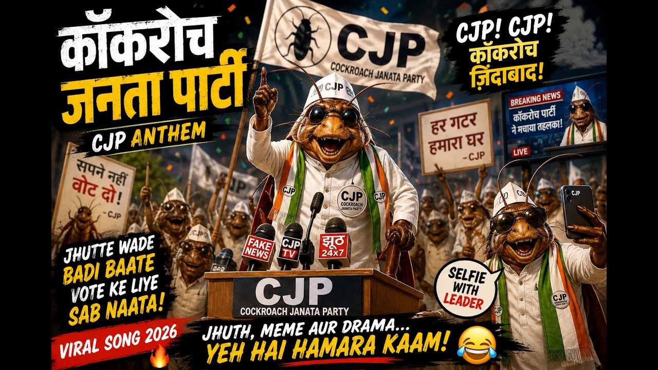 Cockroach Janata Party 🪳🔥 | Viral Political Meme Song 2026 | Cockroach Janata Party Viral Rap Song