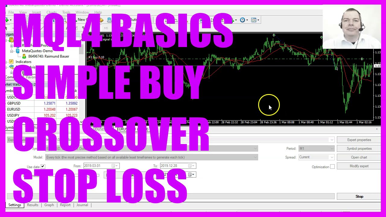 MQL4 TUTORIAL BASICS - 102 SIMPLE BUY CROSSOVER STOP