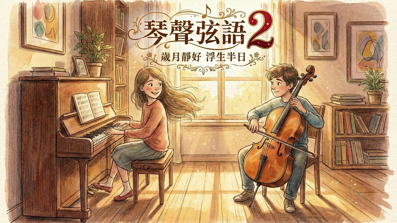 一聽心就靜《琴聲弦語 vol 2》1小時 大提琴與鋼琴的心靈共鳴，歲月靜好、浮生半日，消除焦慮、讀書、工作、放鬆身心🍃