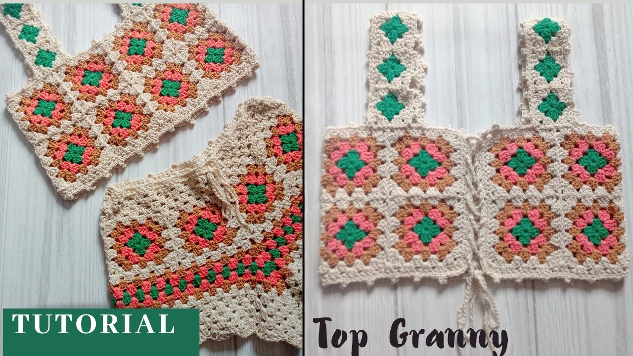 [PASO A PASO] TUTORIAL Como tejer Top y Short de GRANNY SQUARE. Parte 1
