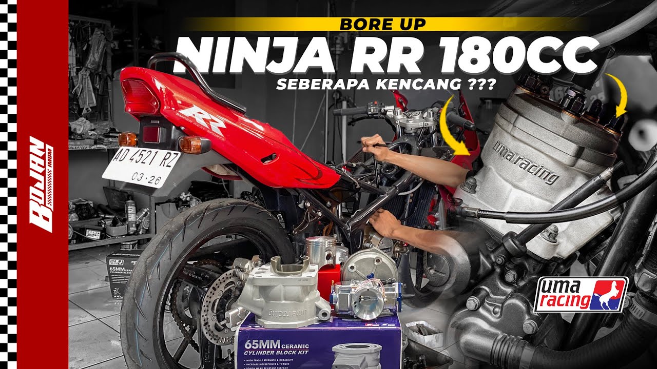 BORE UP NINJA RR 180cc ‼️ BLOK 65MM UMA RACING FEAT KARBU PWK 36 V3 | PNP NINJA SS RR R 2TAK
