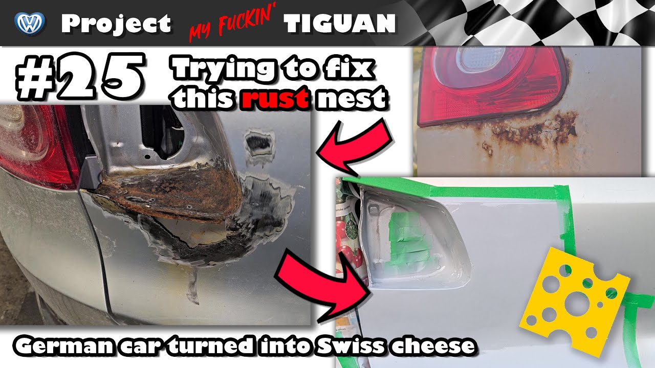 Tiguan MK1 - Repairing Rust on fenders, tailgate, door handles: sanding, neutralizing - Episode #25