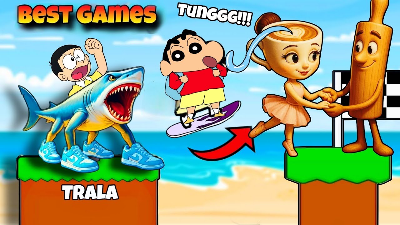 Playing Best Brainrot And Tung Tung Sahur Games Shinchan And Friends | Funny 😂