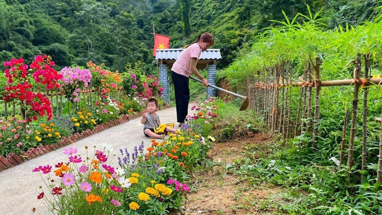 Peaceful life for a small family in the green forest. Lacking. But overflowing with happiness.