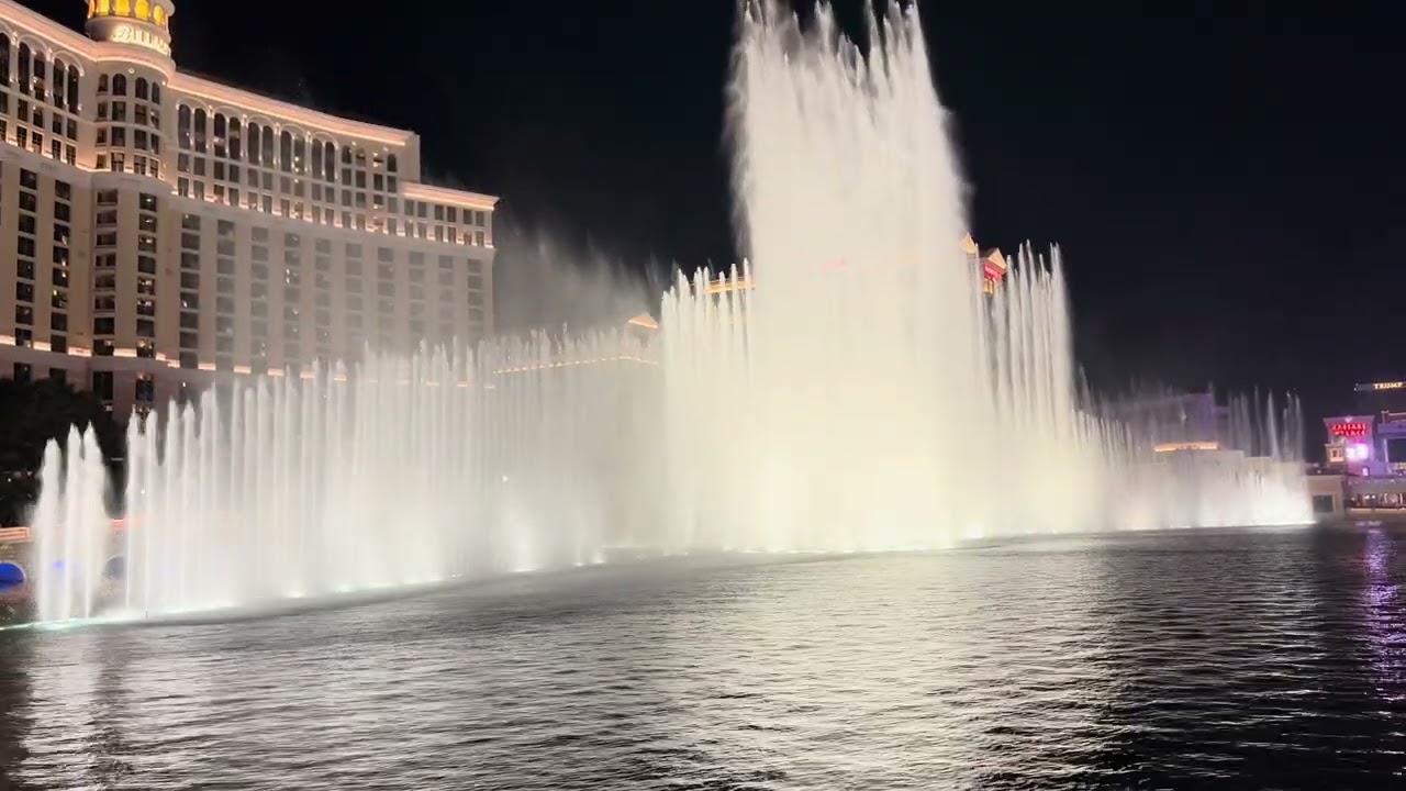 Fountains of Bellagio water show at Bellagio Hotel & Casino in Las Vegas, NV USA - 12.29.24