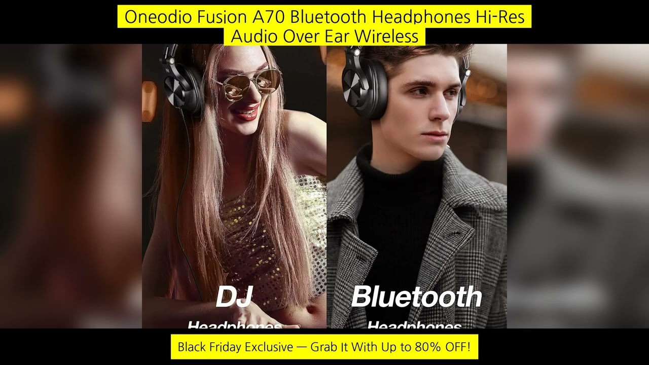 Oneodio Fusion A70 Bluetooth Headphones Hi-Res Audio Over Ear Wireless Headset