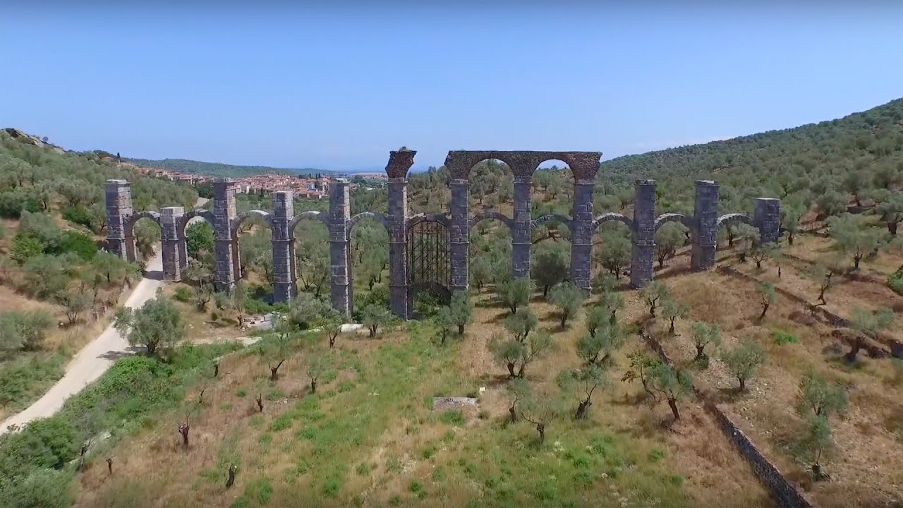 The Roman Aquaduct at M&oacute;ria (Lesvos) by drone