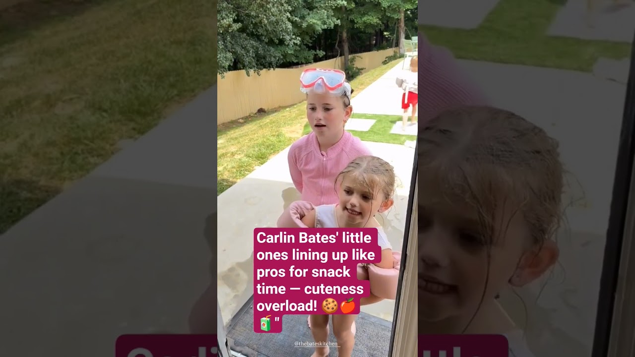 #Carlin Bates' little ones lining up like pros for snack time &mdash; cuteness overload! 🍪🍎🧃