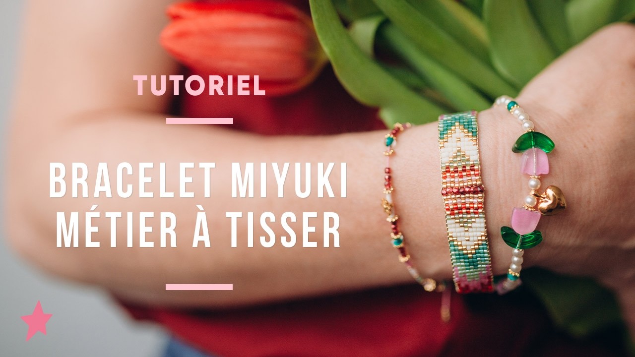 TUTORIEL | Bracelet Miyuki au métier à tisser avec bordures dorées