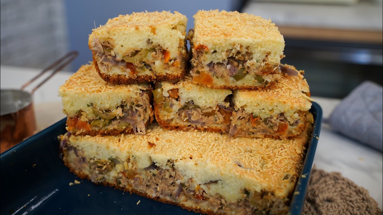 A MELHOR RECEITA DE TORTA DE ATUM DE LIQUIDIFICADOR | MASSA FOFINHA E RECHEIO FÁCIL