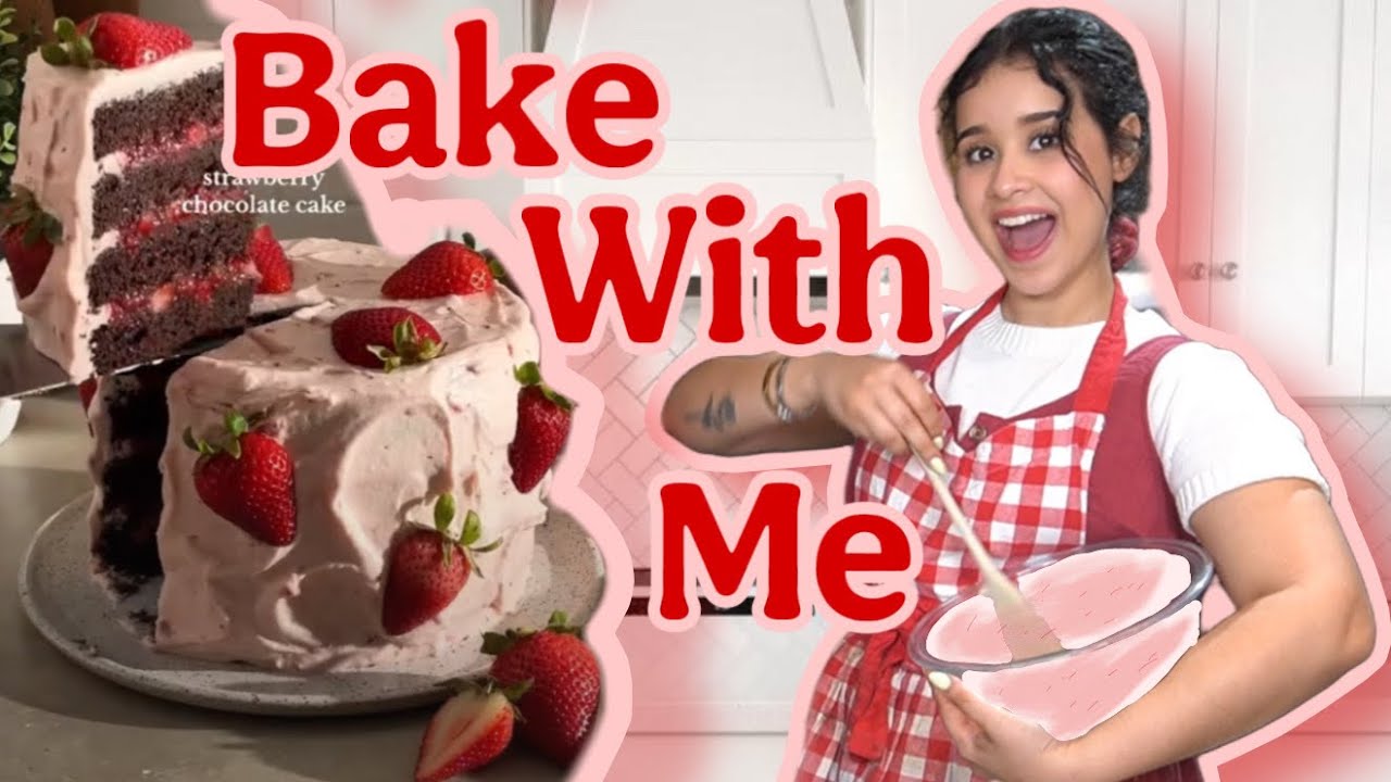 Bake a Strawberry Chocolate Cake with Me | DAIRY-FREE