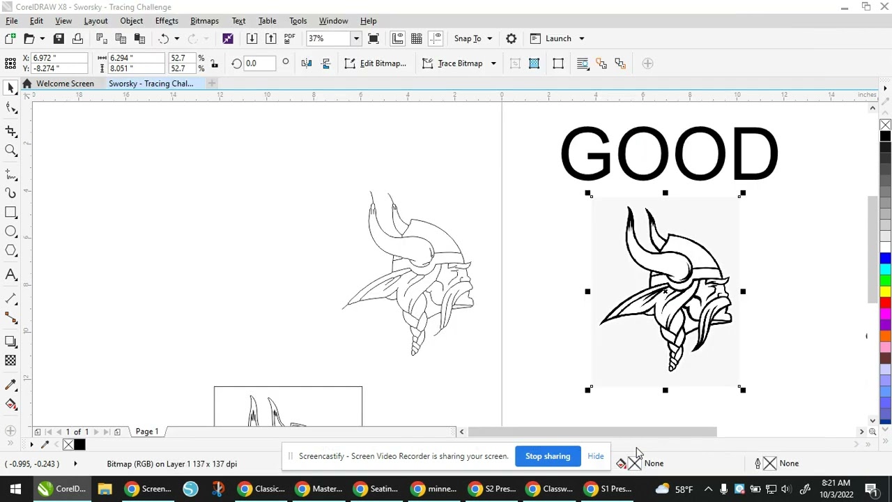 Tracing options in CorelDRAW