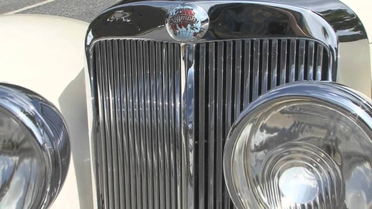 1949 Triumph roadster at the cars and coffee car show by your power video productions