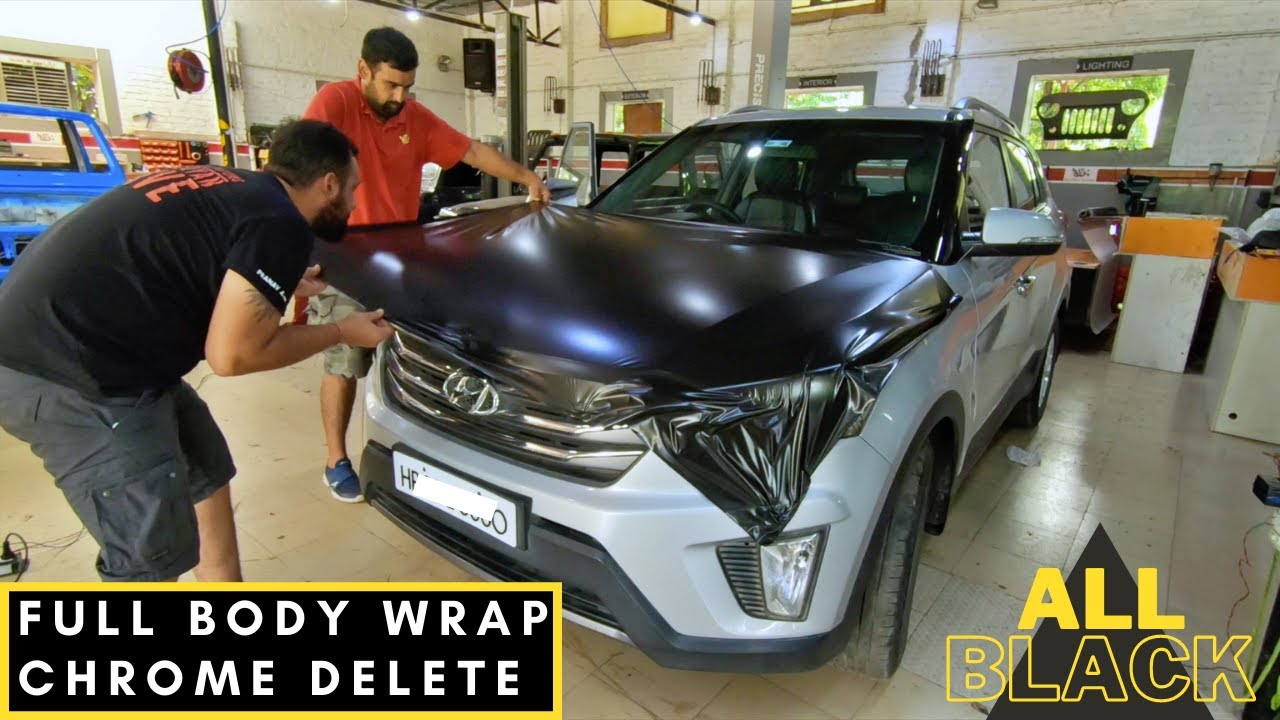 BYC JAMMU | CRETA WRAPPED IN SATIN BLACK | CHROME DELETE