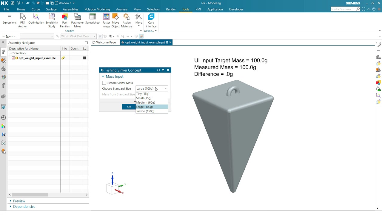 NX Product Template Studio: Using Optimization with a User-Input Target Value [NX 6.0]