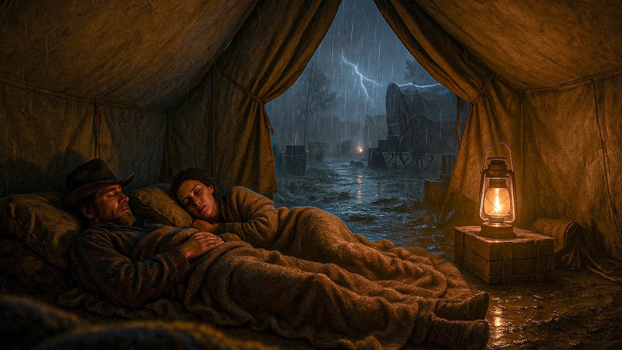 John and Abigail Sheltering in the Tent During a Heavy Thunderstorm | RDR2 ASMR