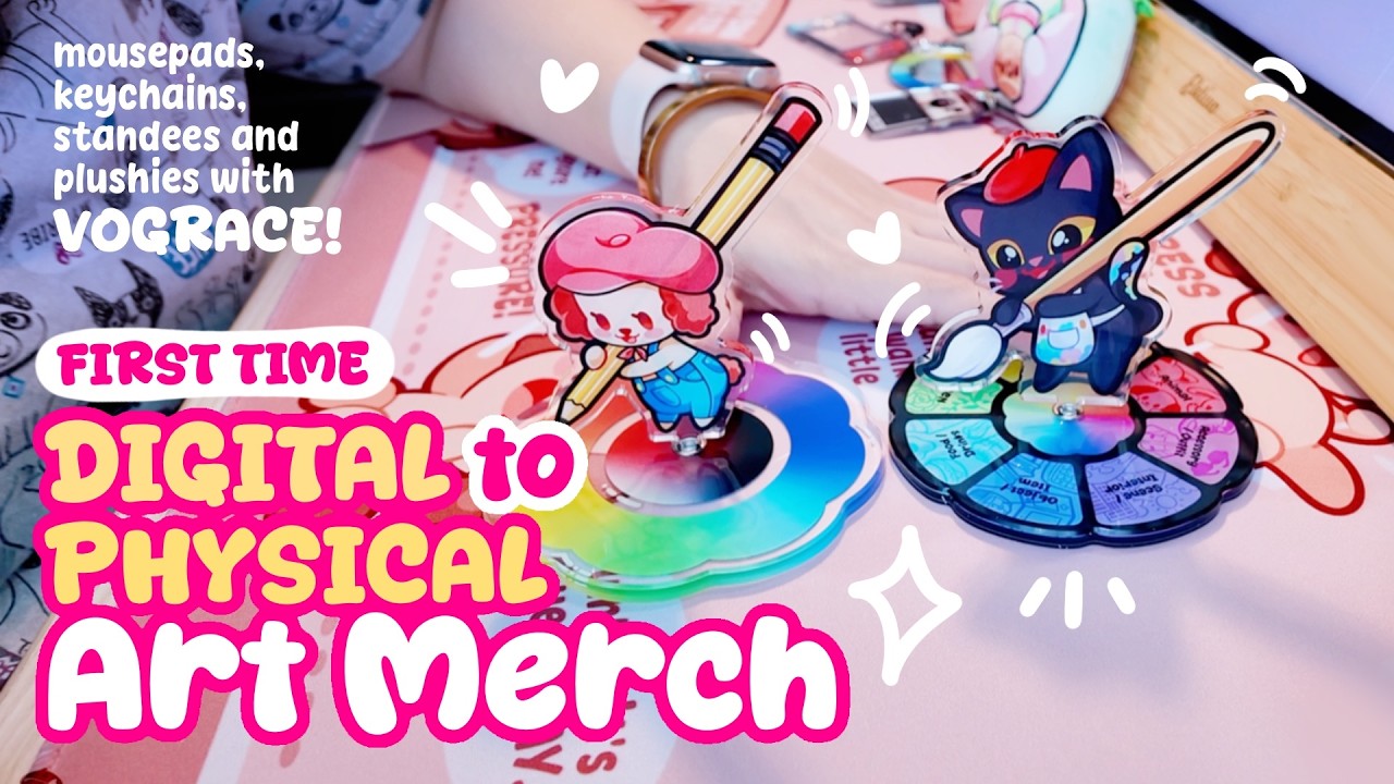 [GIVEAWAY] FIRST TIME Making ART MERCH! Creating products with VOGRACE ❤︎ Unboxing Review